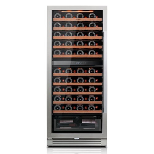 Ca'Lefort - 24 inch 90-Bottle Dual Zone Wine Cooler Refrigerator,Freestanding/Built-In,3-Color LED Light ,For Home Bar & Office - Stainless Steel-Front_Standard 