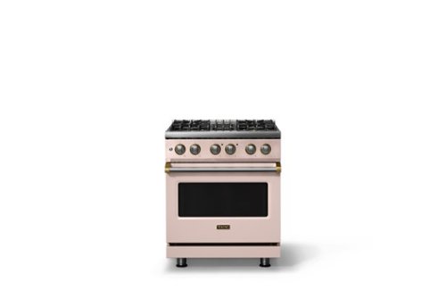 Viking - 30 in. Wide 4 Burner Pro5S 4.7 Cu. Ft. Freestanding Sealed DF Convection LP Range - Blush w. Brushed Brass Trim - Blush