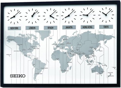 Seiko - 23" World's View Wall Clock - Black-Front_Standard 