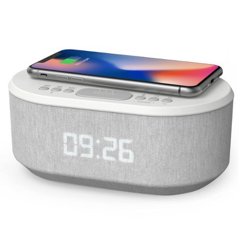 Dazzed Corner - Dual Alarm, Bluetooth Wireless Speaker Clock Radio - White-Front_Standard 