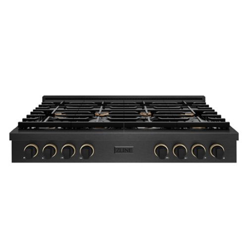 ZLINE - Designer 48 in. 8 Burner Paramount Gas Rangetop in Black Satin Steel with Black and Bronze Accents (SRTBSZ-48-MBCB) - Black Satin Stainless Steel