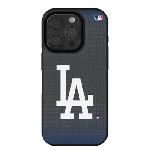 Keyscaper - MLB - Los Angeles Dodgers Linen Logo iPhone Bump Case - 16 Pro Max - Black-Front_Standard 
