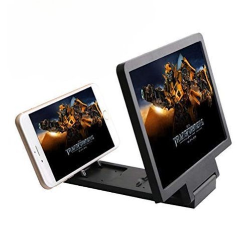 Stock Preferred - 3D Mobile Phone Screen Magnifier Stand 7.8” Foldable HD Amplifier with Anti-Slip Holder - Black-Front_Standard 