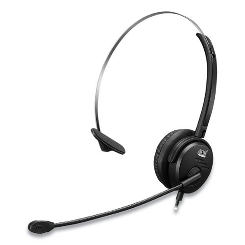 Adesso - XTREAM P1 Xtream P1 Monaural Over the Head Headset with Microphone - Black-Front_Standard 