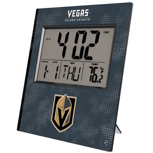 Keyscaper - Vegas Golden Knights Cross Hatch Digital Desk Clock - Multicolor-Front_Standard 
