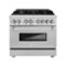 ZLINE - 36 in. 4.6 cu. ft. Freestanding Legacy Dual Fuel Range with 6 Burners in Stainless Steel w/ Satin Stainless Steel Door - Stainless Steel-Front_Standard