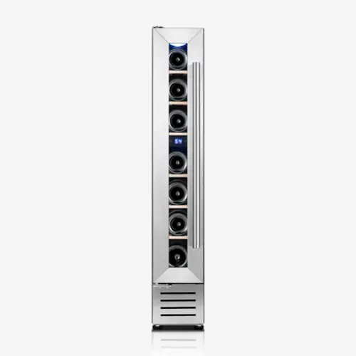 Front. Yeego - Wine Cooler Refrigerator ，7-Bottle  Compressor Fridge with UV Glass Door，Built-in or Freestanding - Stainless Steel.