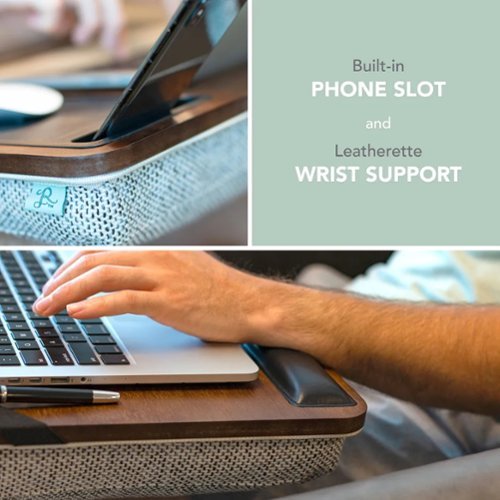 Rossie Home Premium Lap Desk for 15.6 Laptop - Bamboo Espresso GLOBAL SHIPPING