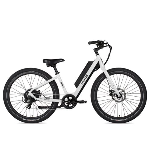 Aventon - The 2021 Pace 350 Step-Through Ebike w/ 40 mile Max Operating Range and 20 MPH Max Speed - Small/Medium - Chalk White-Front_Standard 