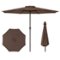 Costway - 12 FT Patio Umbrella Outdoor Market Umbrella with Crank Handle 8 Sturdy Ribs - Coffee-Front_Standard