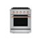 Hauslane - HausPro 30 in. 4 Burners (20,000 BTU) Freestanding Dual Fuel Range - Rose Gold-Front_Standard