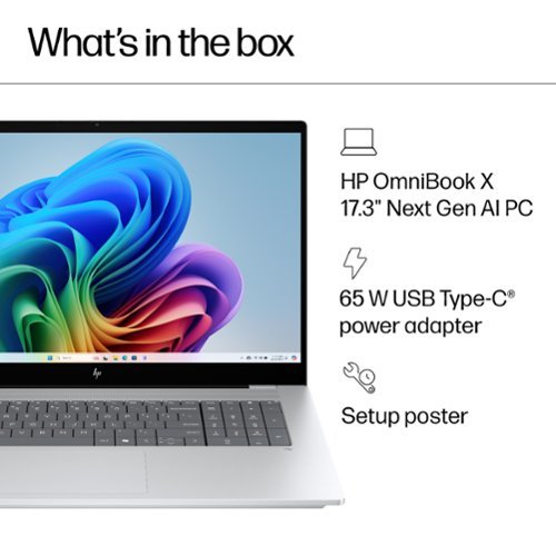 HP OmniBook X - Copilot+ PC - 17.3 Full HD Touch-Screen Laptop - Intel Core Ultra 7 - 16GB Memory - 1TB SSD - Glacier Silver BUY IN SAUDI ARABIA