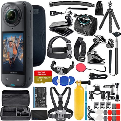 Insta360 - X5 - Waterproof 8K 360° Action Camera + 50-in-1 Accessory Kit + 128GB Card + More-Front_Standard 