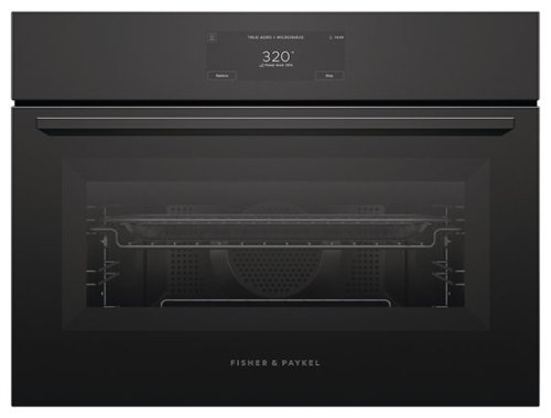 Fisher & Paykel - 24" 1.7 Cu Ft Built-in Convection Speed Single Oven, 6.8" Touchscreen - Compact - Minimal - Black