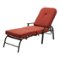 Mondawe - Adjustable Outdoor Chaise Lounge with Armrest and Cushion - Orange Red-Front_Standard