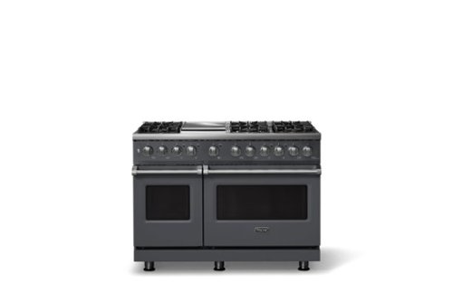 Viking - Pro 5 Series 7.3 Cu. Ft. Freestanding Sealed 6 Burner Dual Fuel Convection Range/Griddle - Cast Black - Cast Black