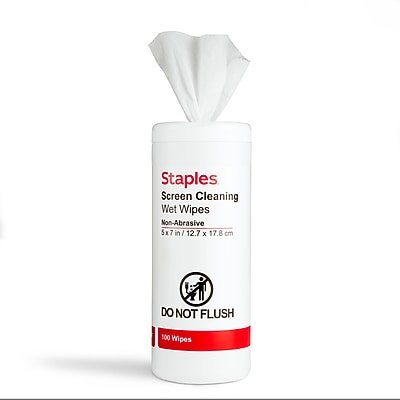 Staples - Screen Cleaning Wipes, 100/Tub (ST61847)