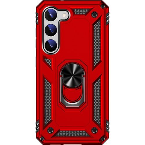 SaharaCase - Military Kickstand Series with Belt Clip Case for Samsung Galaxy S23 - Red-Front_Standard