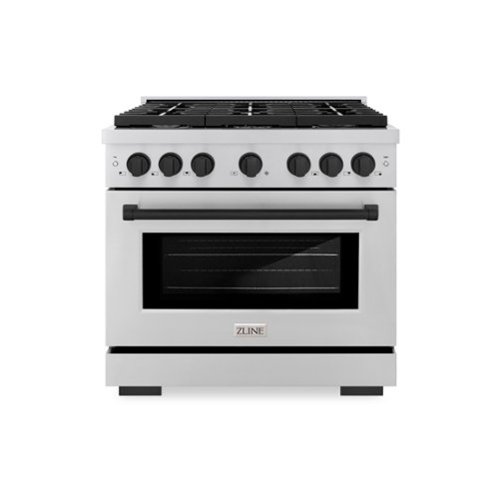 ZLINE - Autograph 36" Paramount Dual Fuel Range w/ 6 Burners & Matte Black Accents (SDRZ-36-MB) - Stainless Steel