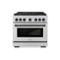 ZLINE - 36 in. Wide 6 Burner 5.2 cu. ft. Autograph Paramount Dual Fuel Freestanding Range with Matte Black Accents - Stainless Steel-Front_Standard