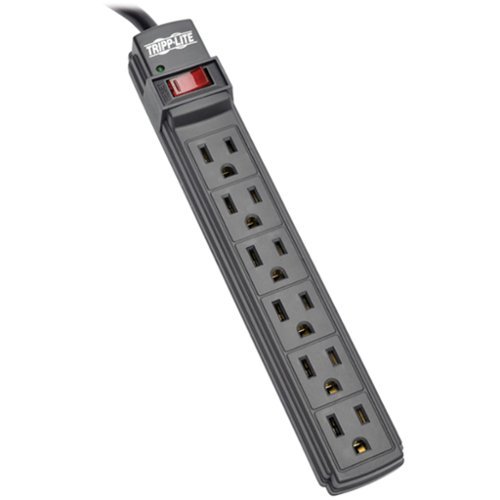 Tripp Lite - Power It! Power Strip 6 Outlets 6-Ft. Cord PS66B - Black-Front_Standard 