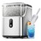 SIMZLIFE - Nugget Ice Maker Countertop -35lbs/Day, Self-Cleaning Function, 7-minute rapid ice making, Soft Chewable Pellet Ice - Silver-Front_Standard