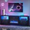 Bestier - 70 inch Gaming TV Stand with 23" Fireplace & RGB Lights, for 75" TVs, for Living Room - Black-Front_Standard
