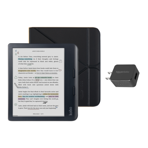 Kobo Libra Colour eReader (Black) with and AC Bundle 2024 Black