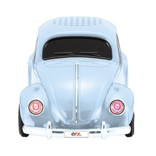QFX Retro Car Portable Bluetooth Speaker with Bass Radiator and LED Lights - Blue WORLDWIDE DELIVERY
