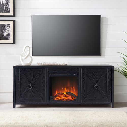 Camden&Wells - Felinna Log Fireplace TV Stand for Most TVs up to 65" - Obsidian-Front_Standard 