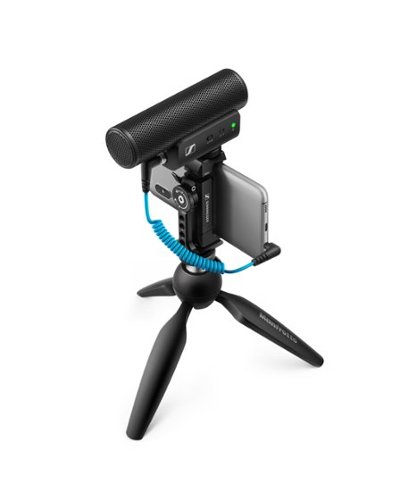 Sennheiser Professional MKE 400 + Mobile Kit, Directional On-Camera Microphone with Smartphone Clamp & Manfrotto PIXI Mini Tripod GLOBAL SHIPPING