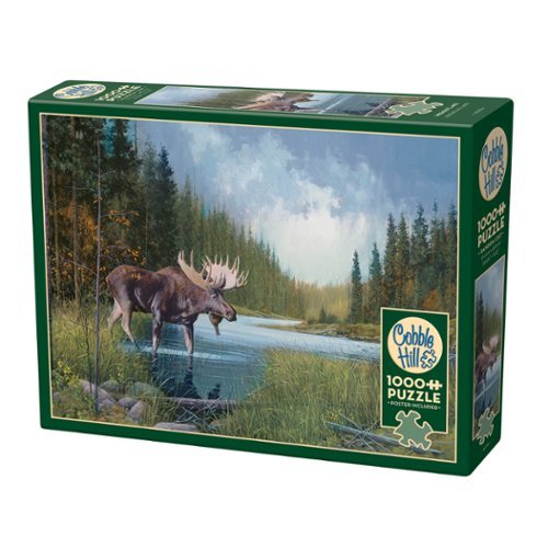 Outset Media - Outset Media: Cobble Hill 1000 Piece Puzzle: Moose Lake - Reference Poster Included