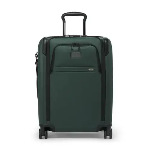 Front. TUMI - Alpha Large Dual Access Expandable Carry-On Spinner Suitcase - Deep Pine.