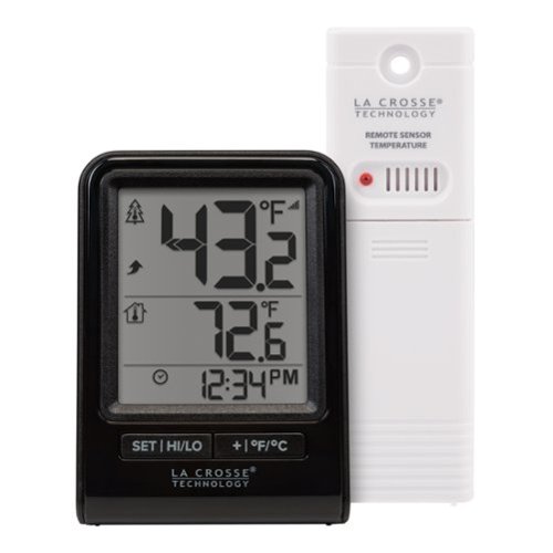La Crosse Technology - Battery Operated Wireless Digital Thermometer - Black-Front_Standard 