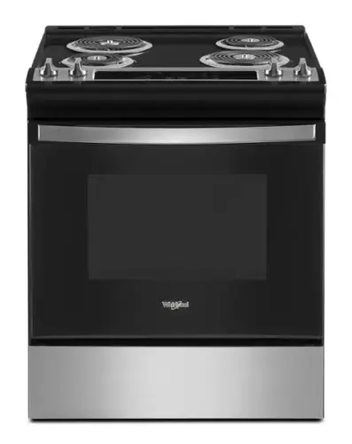 Front. Whirlpool - 4.8 Cu. Ft. Electric Range - Stainless Steel.