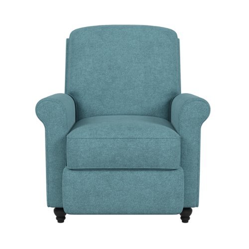 ProLounger - Lehnor Chenille Push Back Recliner Chair - Medium Blue-Front_Standard 