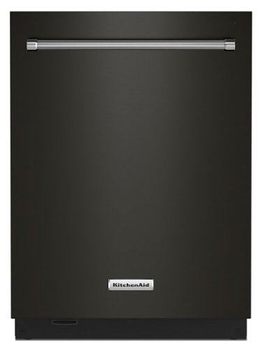 "KitchenAid - 24"" Top Control Built-In Stainless Steel Tub Dishwasher with 3rd Rack, Third Rack Wash Jets, 44 dBA - Black Stainless Steel"