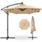 Best Choice Products - 10ft Solar LED Offset Hanging Outdoor Market Patio Umbrella w/ Adjustable Tilt - Sand-Front_Standard