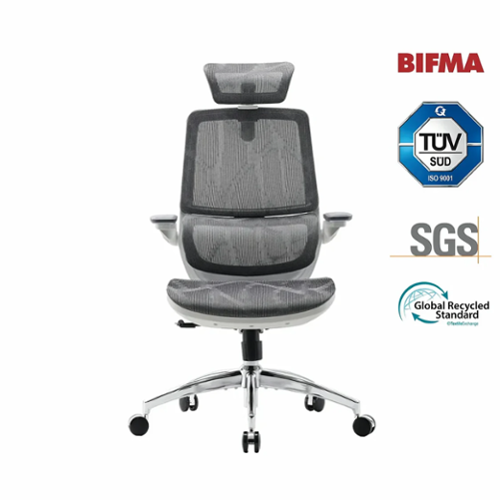 SIHOO - M59AS Ergonomic Office Chair, Computer Chair with 3D Armrests, Dual Back Lumbar Support Desk Chair for Home Office - Gray-Front_Standard 