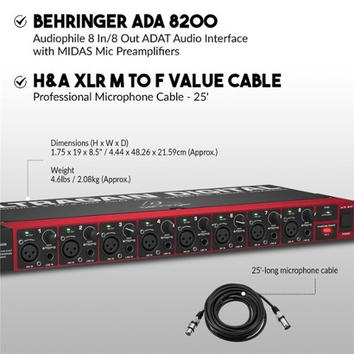 Behringer Ultragain Digital ADA8200 Audiophile 8 In/8 Out ADAT