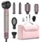 Teendow - 1500W 7-in-1 Hair Dryer Brush and Hair Styler Set, Hot Air Styling Tool, Blow Dryer Brush with Negative Ions - Pink-Front_Standard