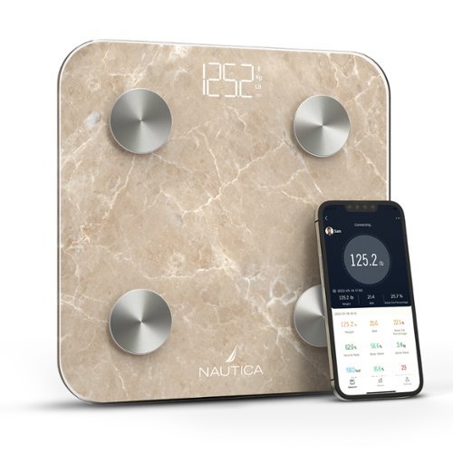 Nautica - Smart Body Scale, Fat, Muscle Mass Tracking & More, Syncs with Smartphone for Body Composition Tracking, 396 Lbs - Quartz Stone-Front_Standard 
