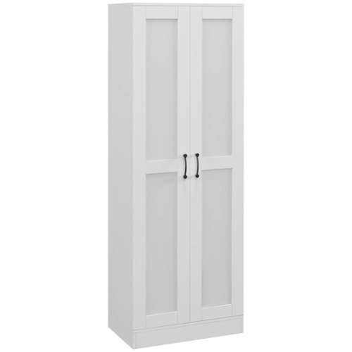 Homcom - Storage Cabinet w/ Adjustable Shelves - White-Front_Standard 