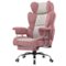 GTPlayer - 400lbs Heavy Duty Gaming Chair Fabric Comfortable Ergonomic Computer Chair with Soft Armrests - Pink-Front_Standard