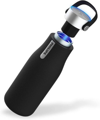 Philips - Water GoZero Smart Bottle, UV Self-Cleaning Water Bottle - Black-Angle_Standard 