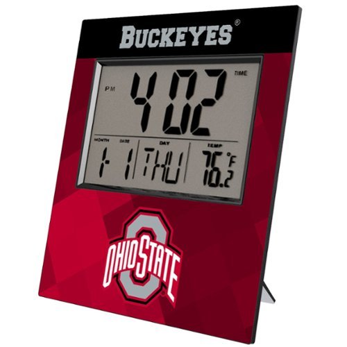 Keyscaper - Ohio State Buckeyes Color Block Digital Desk Clock - Multicolor-Front_Standard 