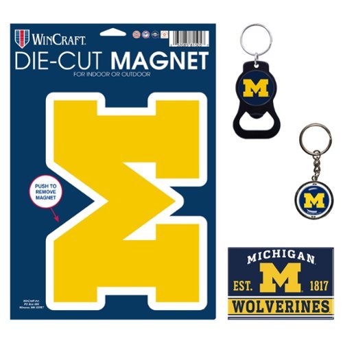 WinCraft - Michigan Wolverines 4-Pack Key Rings and Magnets Set - Multicolor-Front_Standard 