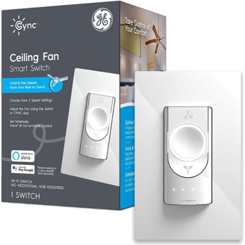 Cync - Smart Ceiling Fan Light Switch - White-Front_Standard 
