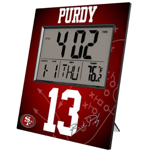Keyscaper - Brock Purdy San Francisco 49ers Digital Desk & Wall Clock - Multicolor-Front_Standard 