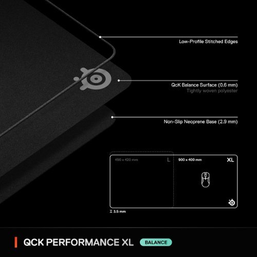SteelSeries QcK Performance Gaming Mouse Pad XL - Balance - Black BUY ONLINE